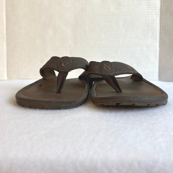 Olukai Ohana Mens Flip Flops Size 8 Brown Casual Summer Beach Sandals - Picture 2 of 8